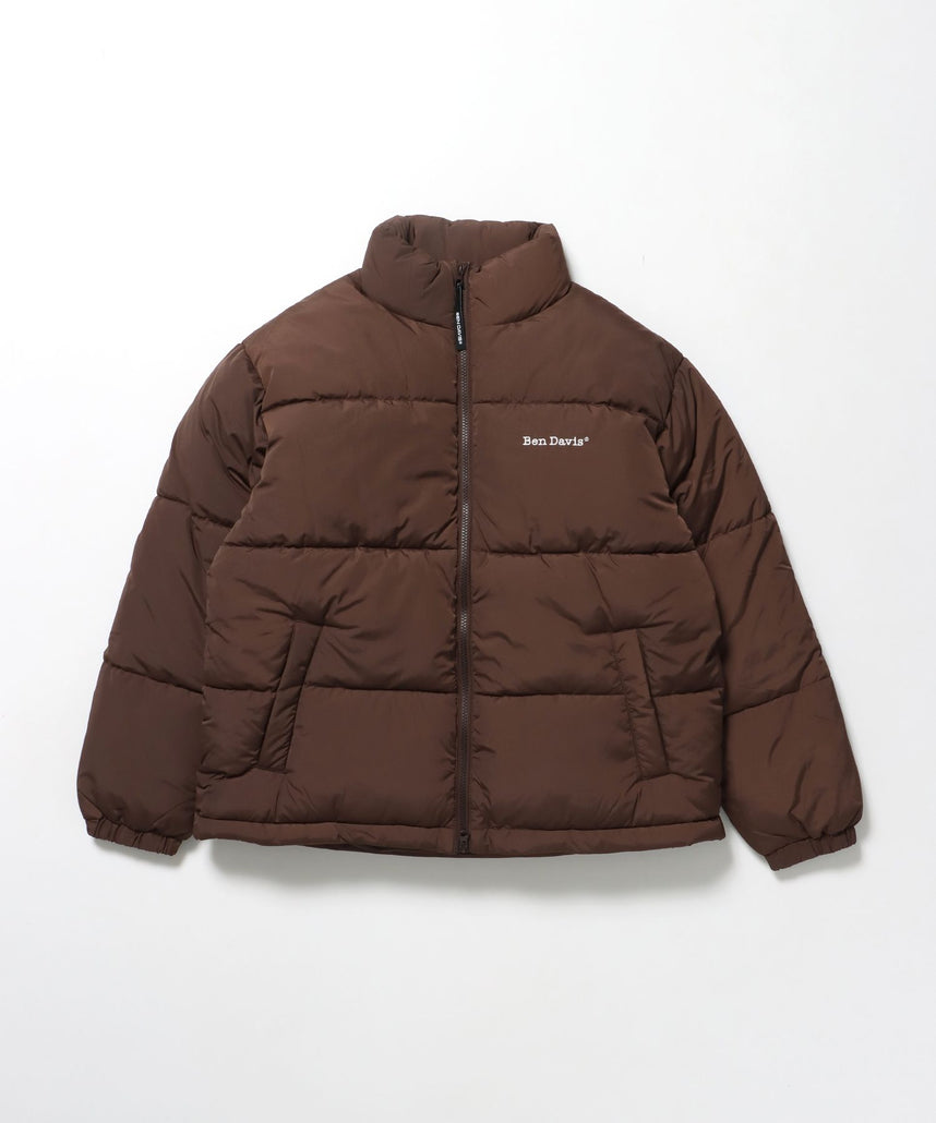 【BEN DAVIS（ベンデイビス）】BD PUFFER JACKET / ジャケット 中綿 ダウン パファー ドローコード 刺繍 ブラウン