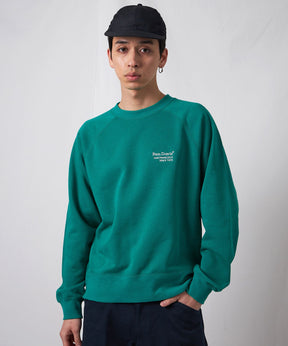 70’s FIT RAGLAN SWEATSHIRT / スウェット クルーネック 裏毛 刺繍 ラグラン 短丈 レギュラーサイズ グリーン
