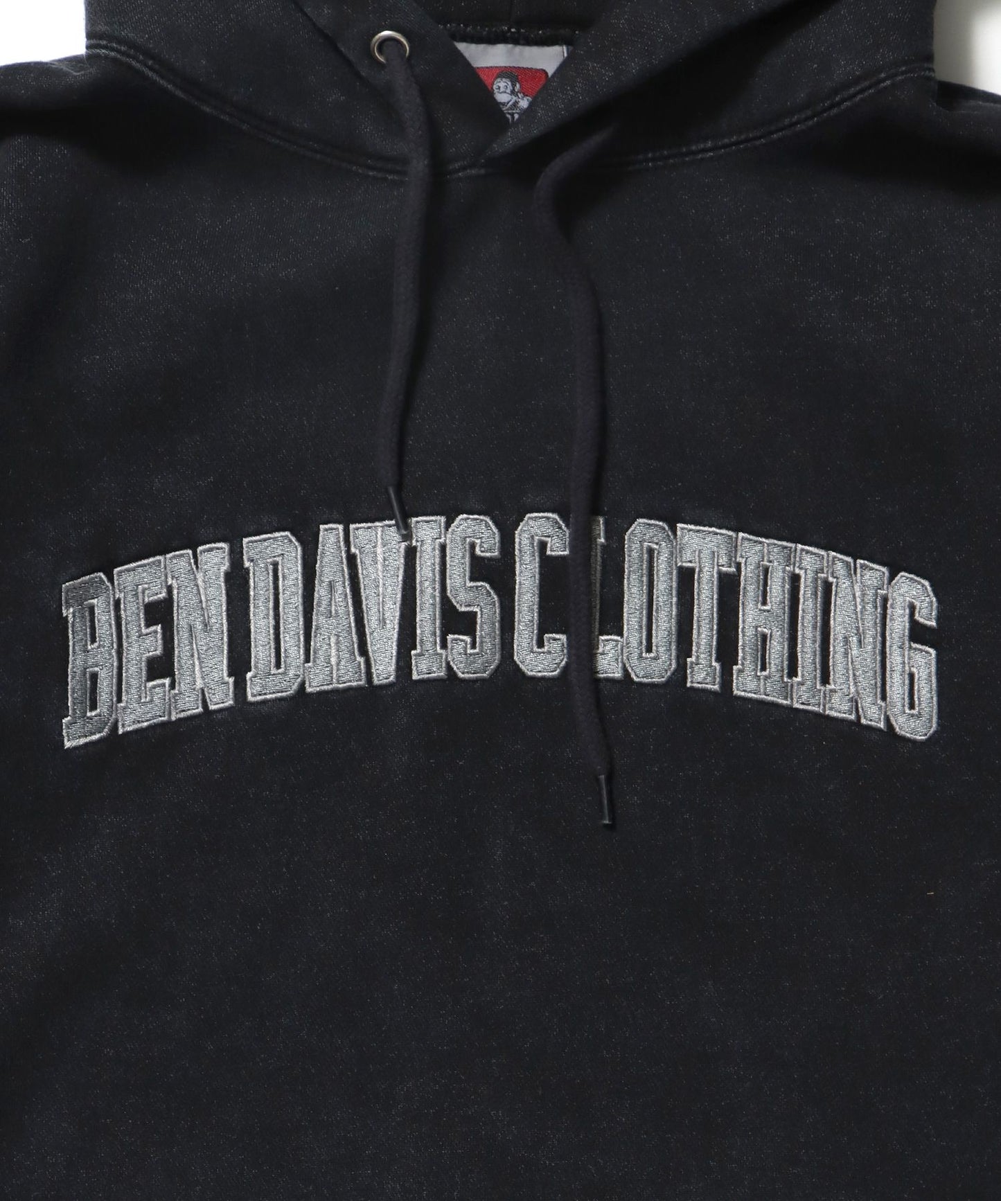 ARCH LOGO FADED HOODIE / パーカー フーディ 加工 刺繍 裏起毛 ブラック