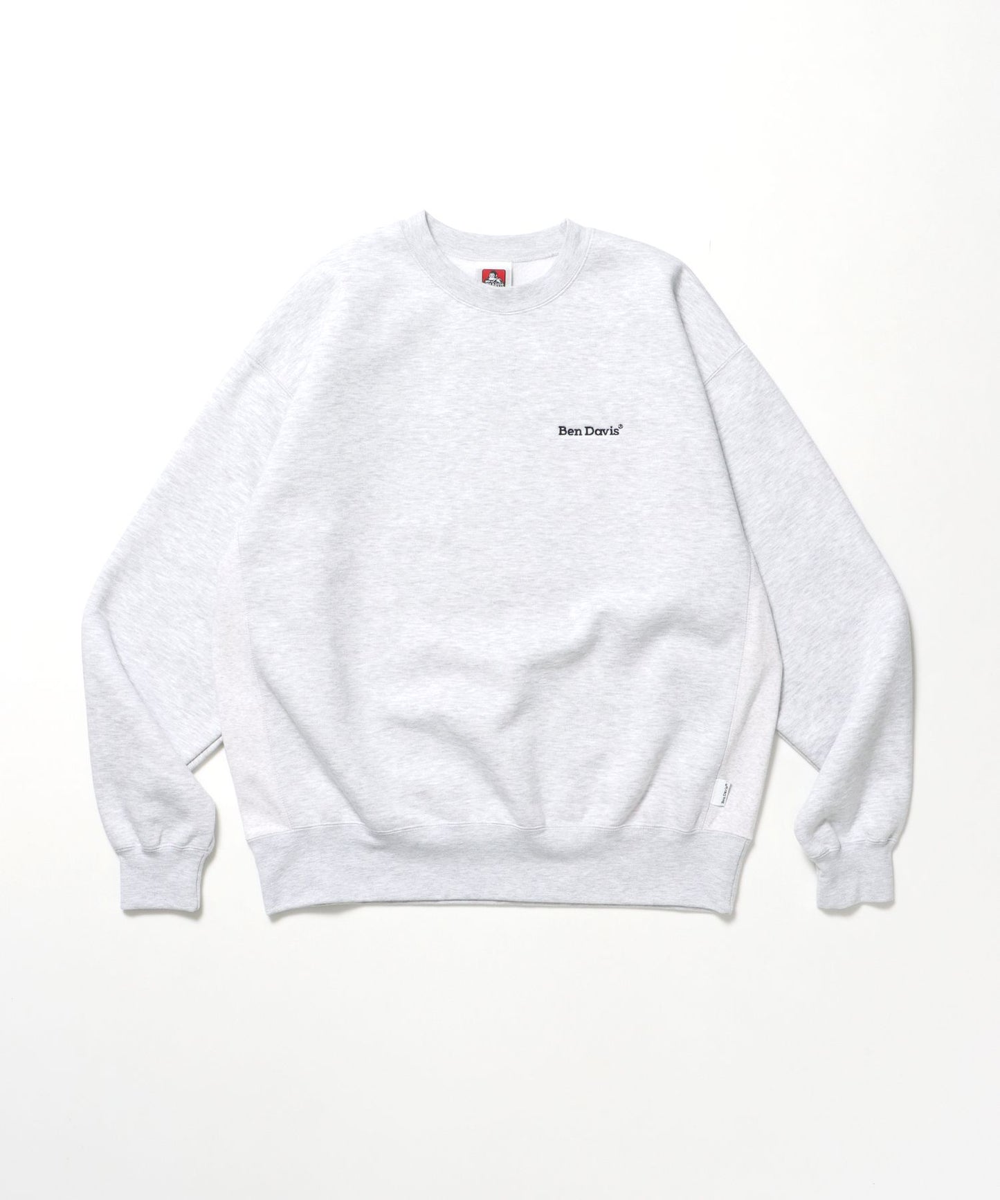 【BEN DAVIS（ベンデイビス）】HEAVY SWEAT CREW / スウェット トレーナー 裏起毛 クルーネック ワンポイント刺繍 アッシュグレー