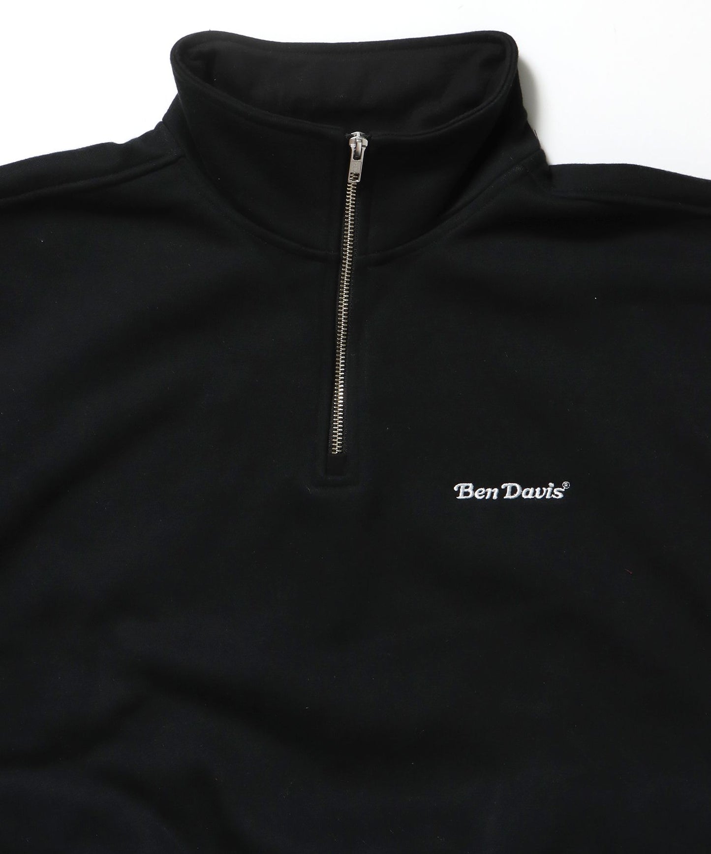 HEAVY SWEAT HALF ZIP / ヘビースウェット ハーフジップ 裏起毛 ジップ ワンポイント ブラック