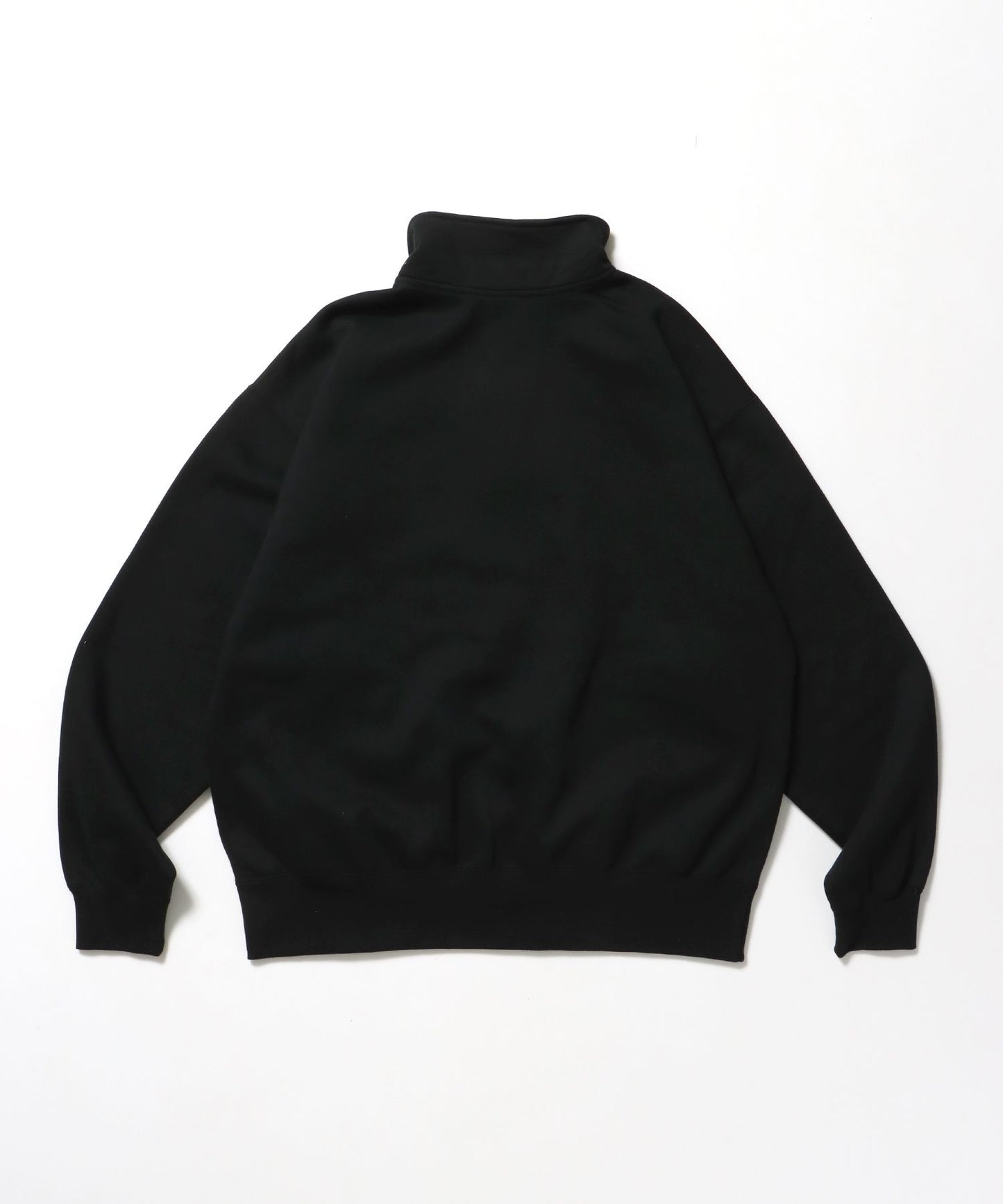 HEAVY SWEAT HALF ZIP / ヘビースウェット ハーフジップ 裏起毛 ジップ ワンポイント ブラック