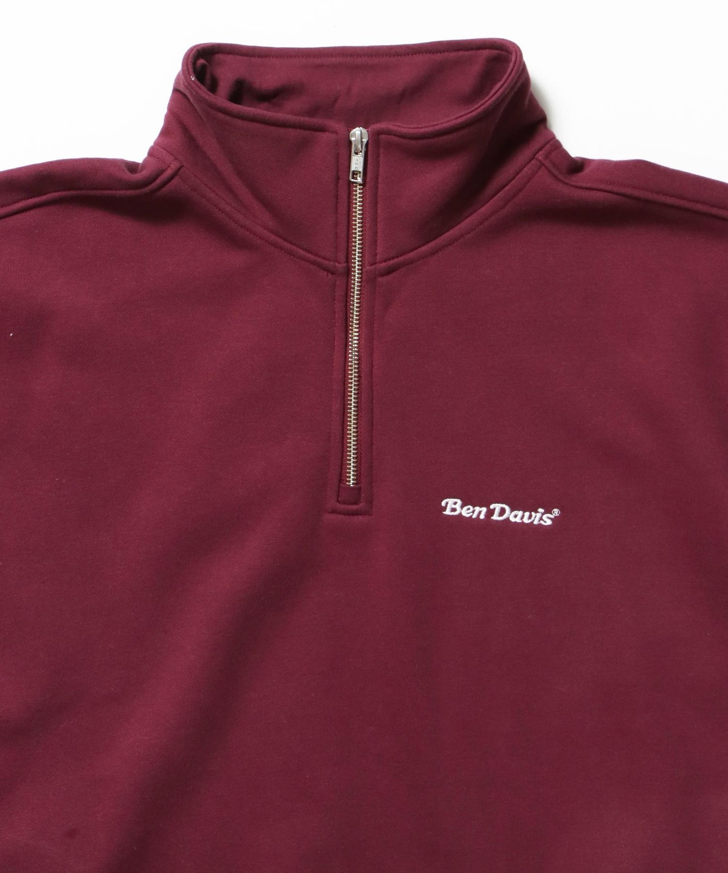 HEAVY SWEAT HALF ZIP / ヘビースウェット ハーフジップ 裏起毛 ジップ ワンポイント バーガンディー