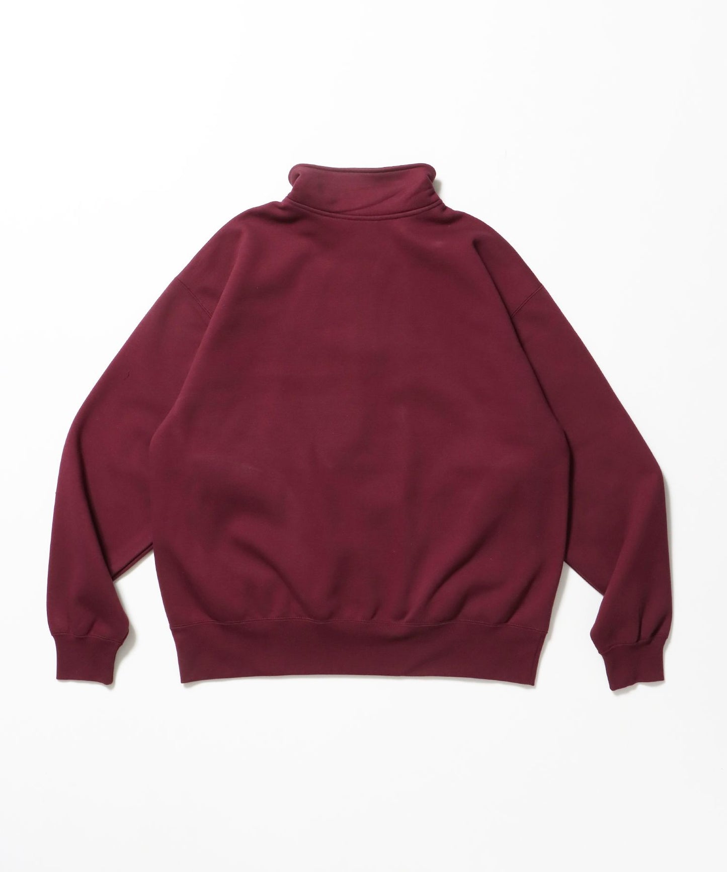 HEAVY SWEAT HALF ZIP / ヘビースウェット ハーフジップ 裏起毛 ジップ ワンポイント バーガンディー