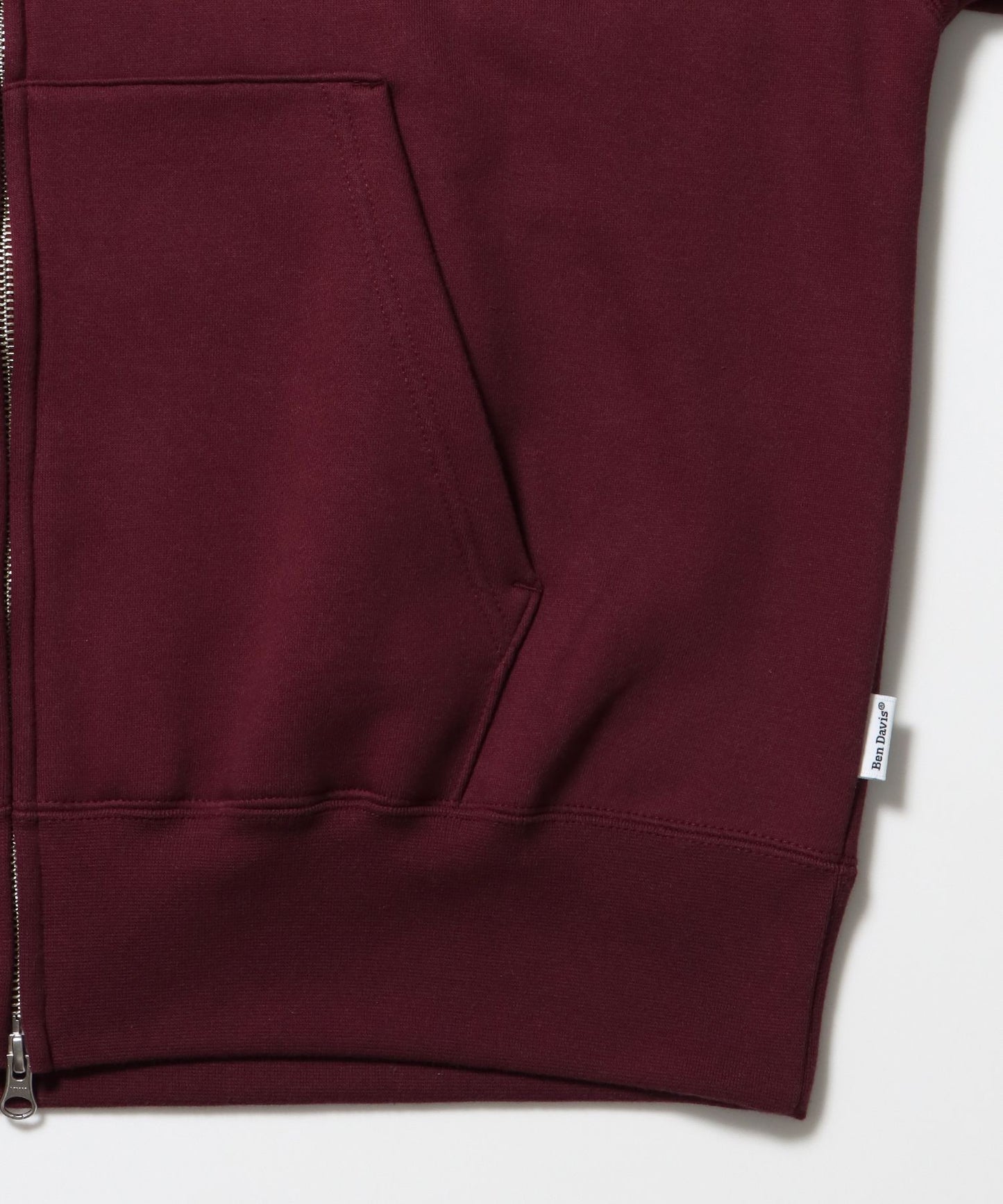 HEAVY SWEAT ZIP HOODIE / パーカー ジップ ワンポイント 刺繍 裏起毛 バーガンディー