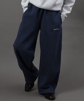 WIDE CURVE SWEAT PANTS / ワイド カーブパンツ スウェットパンツ 裏起毛 ドローコード 刺繍 ブルーグレー