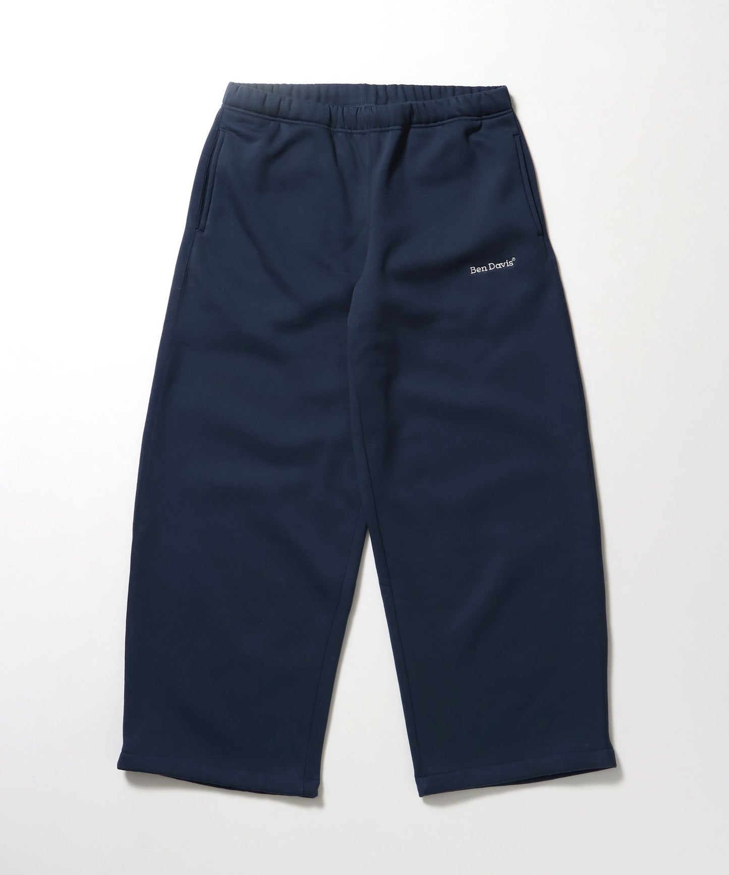 【BEN DAVIS（ベンデイビス）】WIDE CURVE SWEAT PANTS / ワイド カーブパンツ スウェットパンツ 裏起毛 ドローコード 刺繍 ブルーグレー