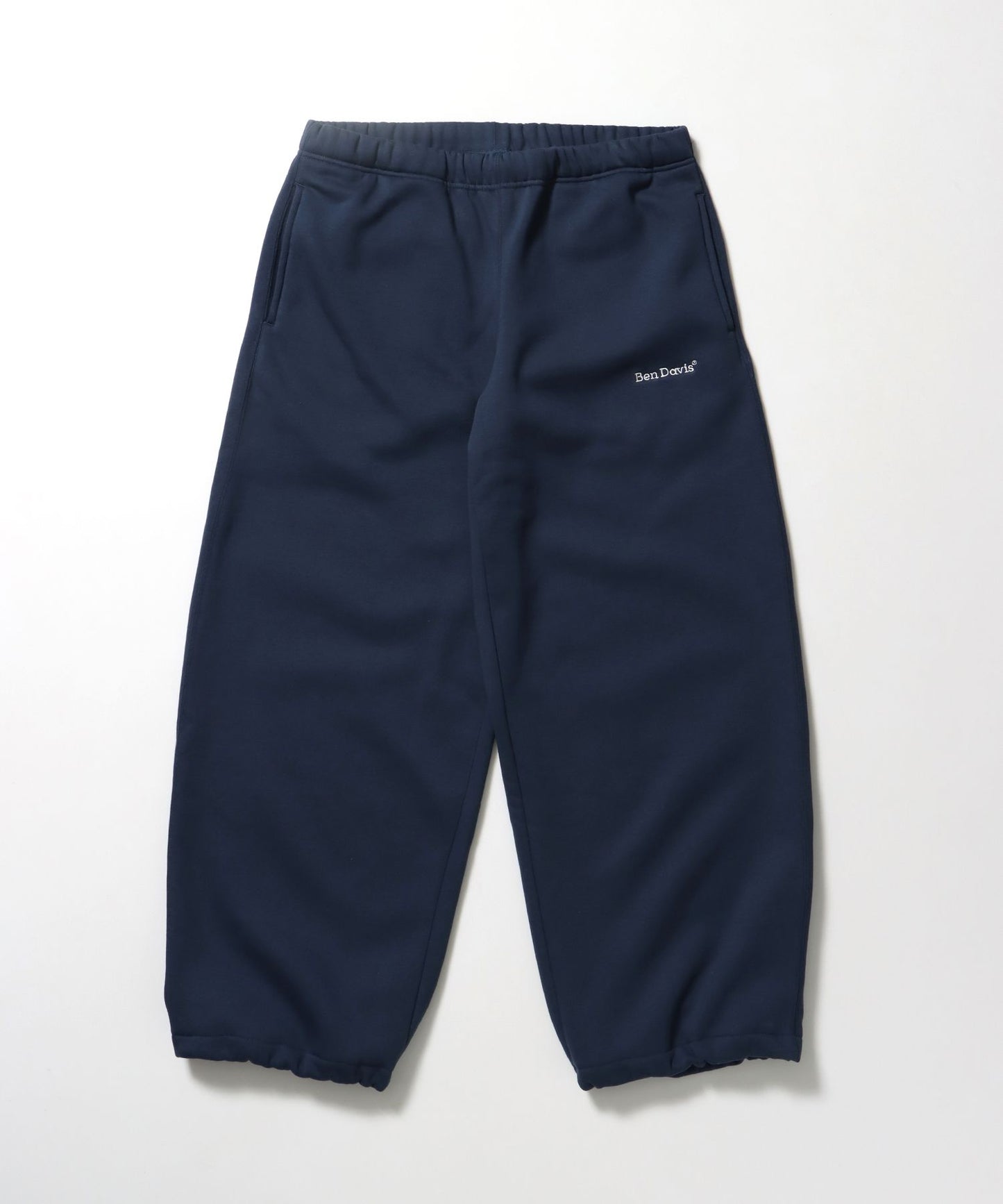 【BEN DAVIS（ベンデイビス）】WIDE CURVE SWEAT PANTS / ワイド カーブパンツ スウェットパンツ 裏起毛 ドローコード 刺繍 ブルーグレー