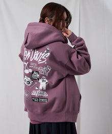SELECTION ZIP HOODIE /パーカー ジップパーカー ダブルジップ 短丈 刺繍 プリント ピンク