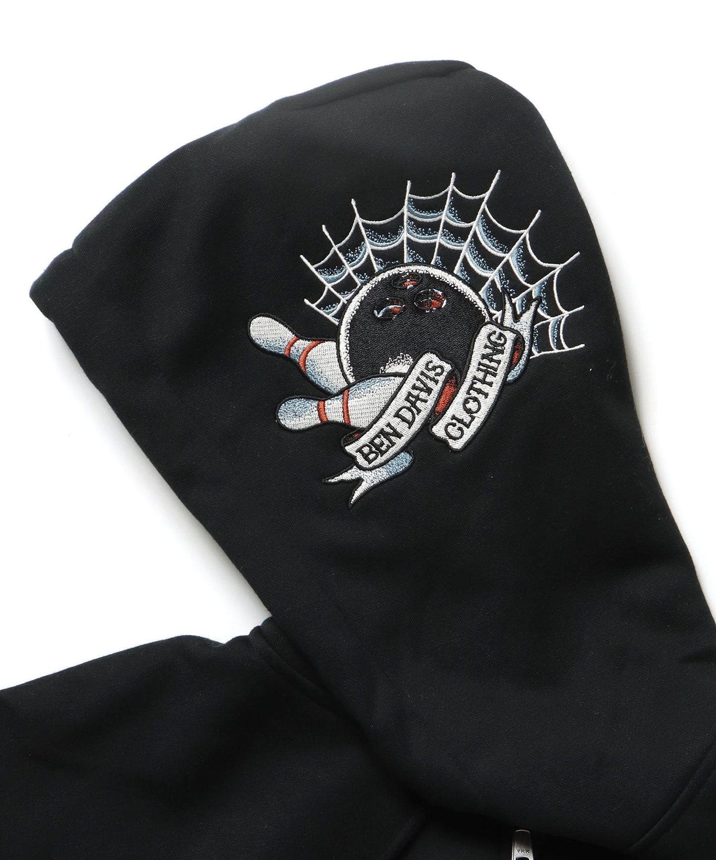 SOUVENIR ZIP HOODIE /パーカー ジップパーカー ダブルジップ 短丈 刺繍 ブラック