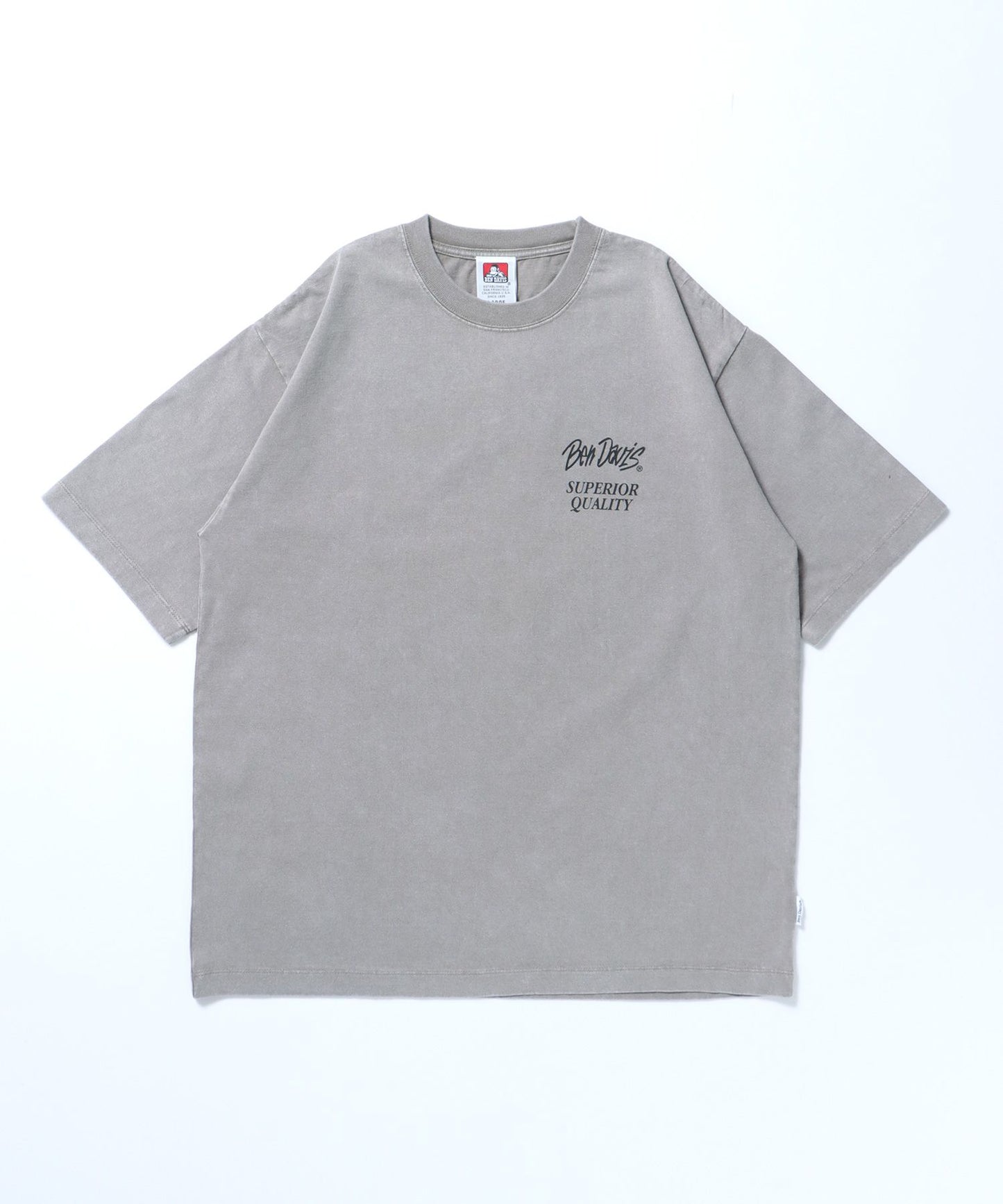 【BEN DAVIS（ベンデイビス）】VARIOUS MOTIFS VNTG TEE / Tシャツ クルーネック 半袖 オーバーサイズ ワンポイント 加工 ライトグレー