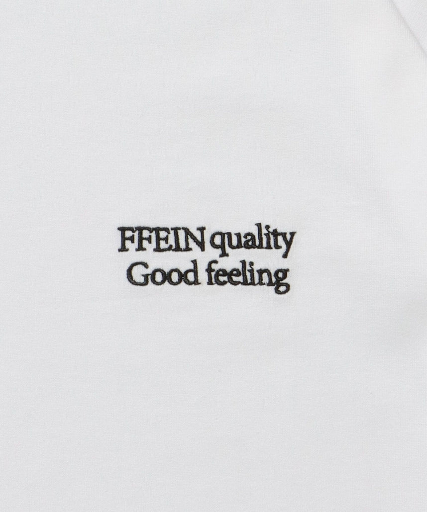 ワンポイントロゴ刺繍ロンT / ロンT 刺繍 ロゴ クルーネック ワンポイント 長袖 ホワイト