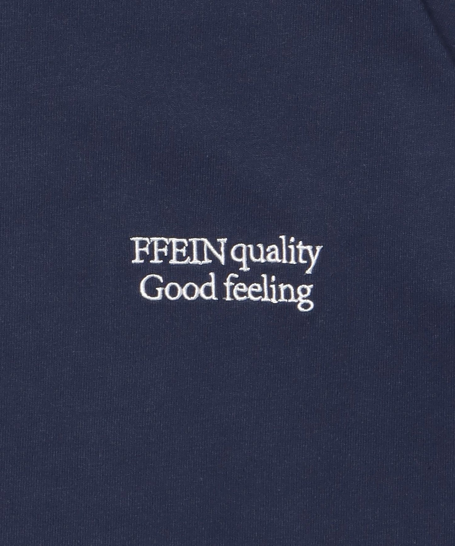 ワンポイントロゴ刺繍ロンT / ロンT 刺繍 ロゴ クルーネック ワンポイント 長袖 ネイビー