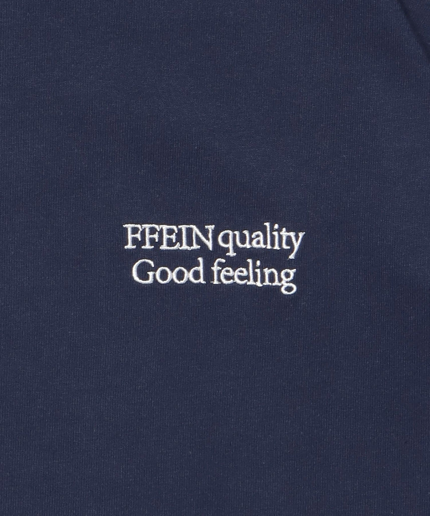 ワンポイントロゴ刺繍ロンT / ロンT 刺繍 ロゴ クルーネック ワンポイント 長袖 ネイビー