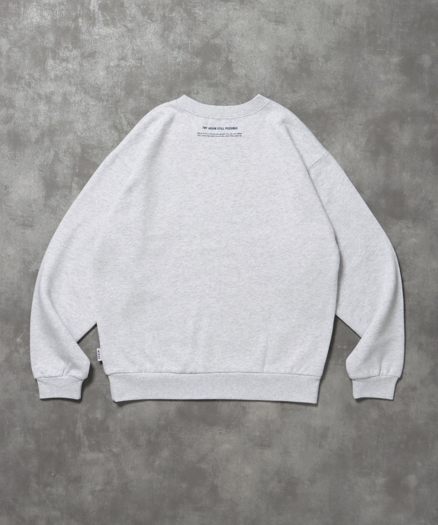 ヘビーウエイトぼかしメッセージロゴスウェット / 裏起毛 スウェット クルーネック プリント アッシュグレー