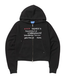 THERMAL LADIES ZIP UP LADIES / ワッフル レディース ジップパーカー サーマル ダブルジップ フーディ ブラック