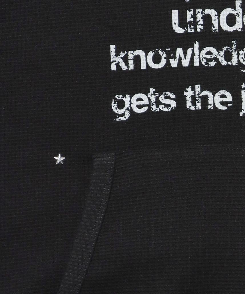 THERMAL LADIES ZIP UP LADIES / ワッフル レディース ジップパーカー サーマル ダブルジップ フーディ ブラック