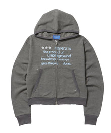 THERMAL LADIES ZIP UP LADIES / ワッフル レディース ジップパーカー サーマル ダブルジップ フーディ グレー