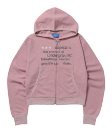 THERMAL LADIES ZIP UP LADIES / ワッフル レディース ジップパーカー サーマル ダブルジップ フーディ ピンク