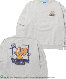 TJ GRAFFITI C/N SWEAT オーバーサイズ プリント ビッグシルエット 裏起毛 長袖 クルーネック アッシュグレー
