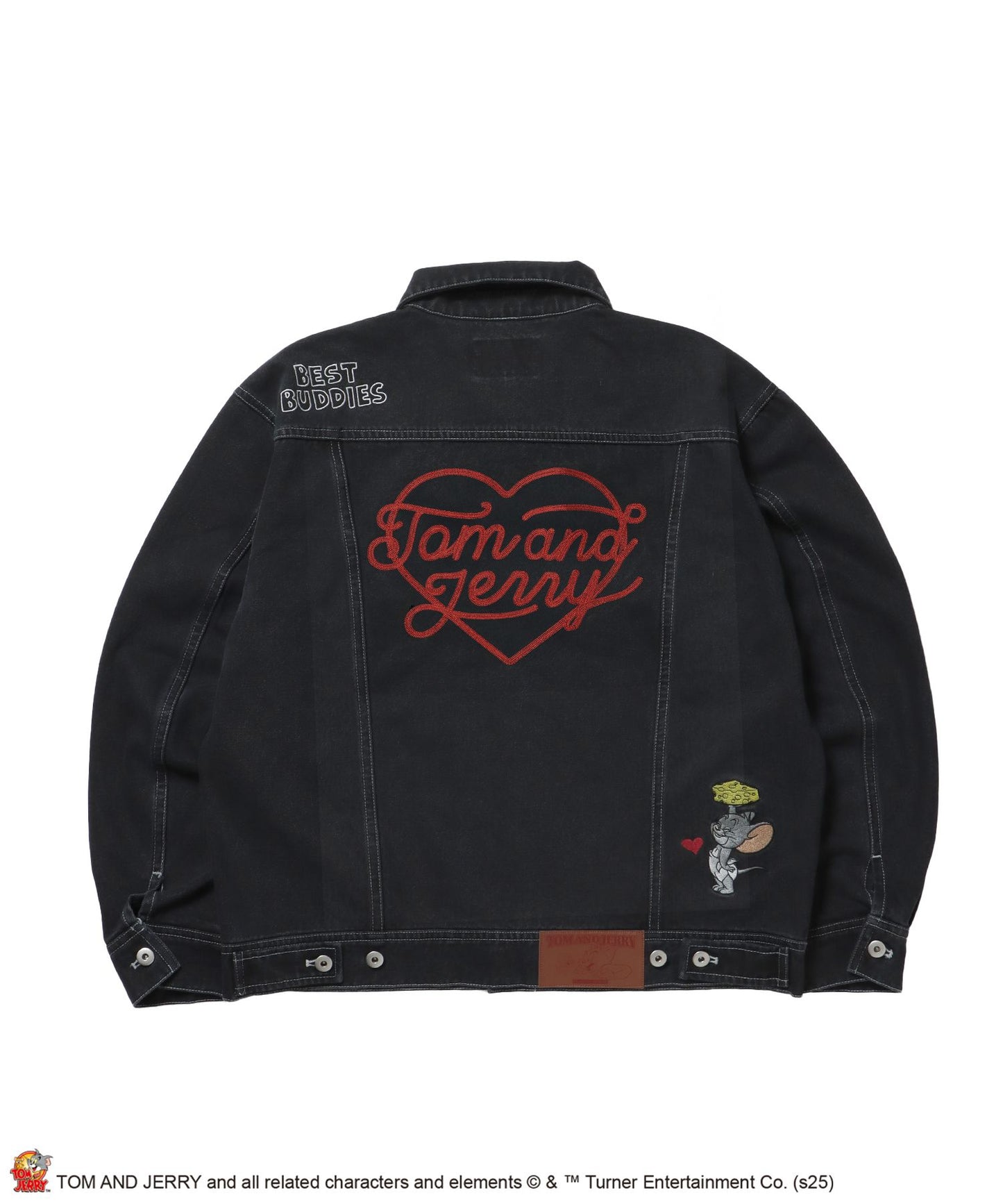 【SEQUENZ（シークエンズ）】TJ CHAIN EMB.DENIM JACKET / オーバーサイズ デニム ジャケット 刺繍 アウター ブラック