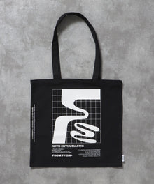 グラフィックプリントトートバッグ / 11.5オンス コットンキャンバス トート ブラック