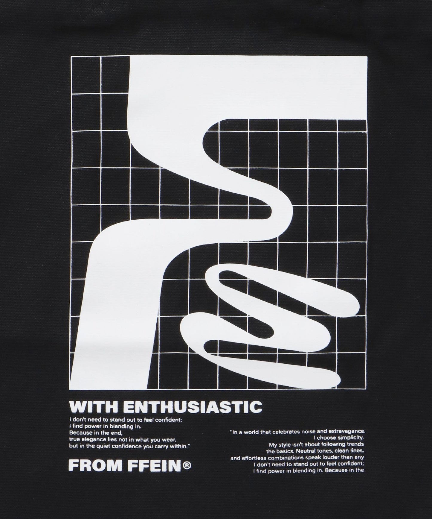 グラフィックプリントトートバッグ / 11.5オンス コットンキャンバス トート ブラック