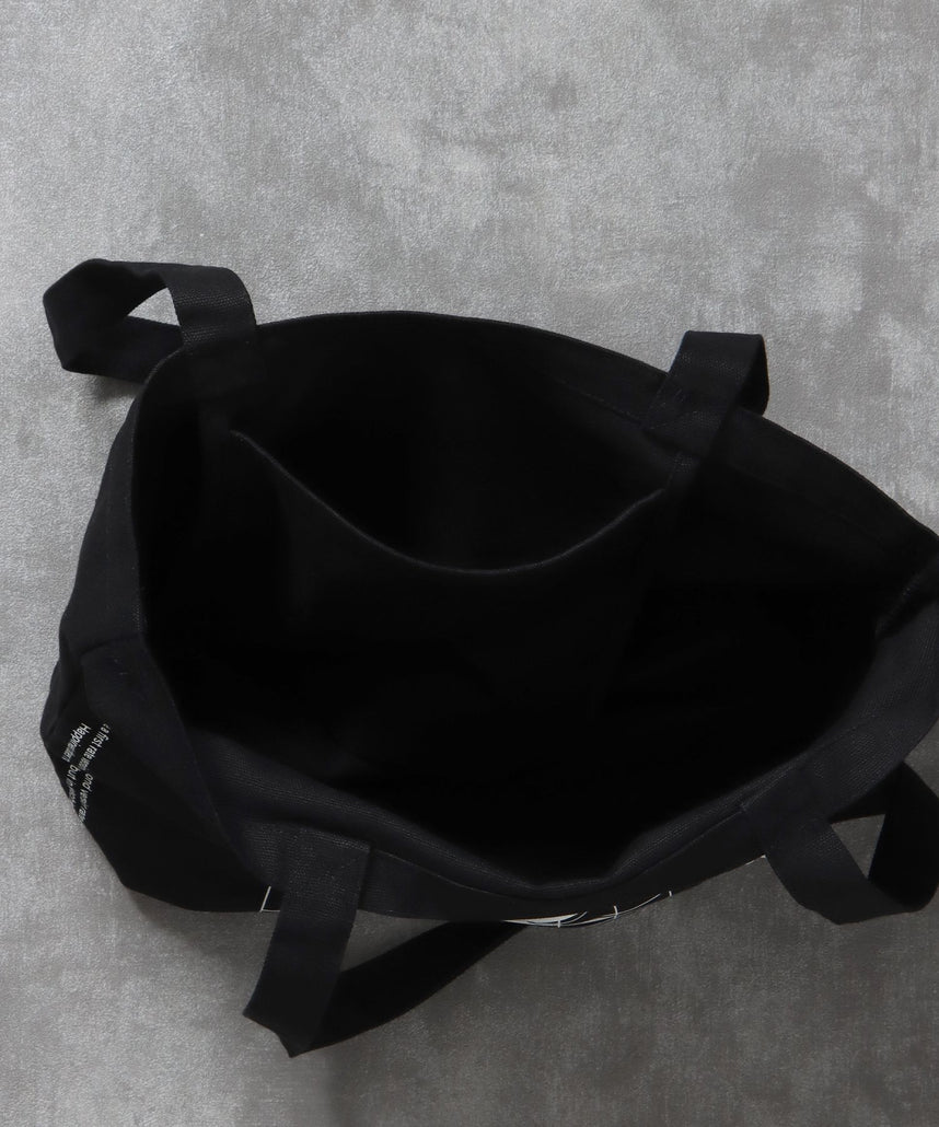 グラフィックプリントトートバッグ / 11.5オンス コットンキャンバス トート ブラック