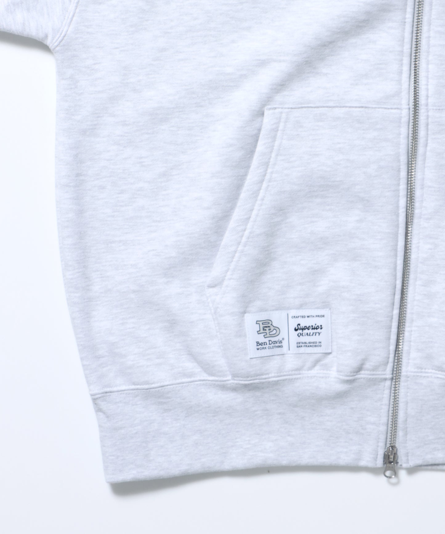 STAND ZIP SWEAT NV / オーバーサイズ 刺繍 ワンポイント シンプル ノームコア 裏起毛 シティガール シティボーイ アッシュグレー