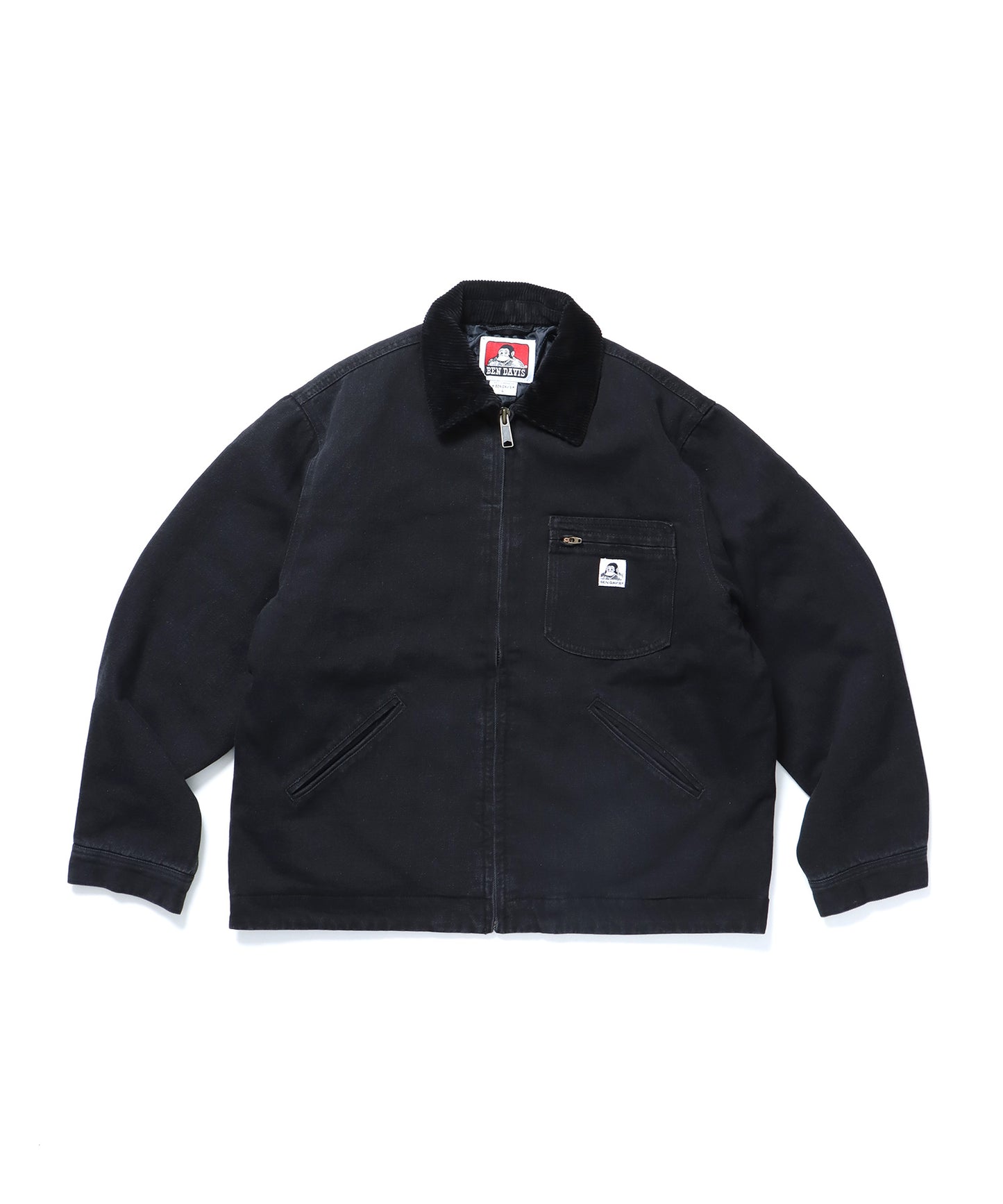 WORKERS JACKET / ダック地 オーバーサイズ 中綿 シティガール シティボーイ シンプル ワンポイント ブラック