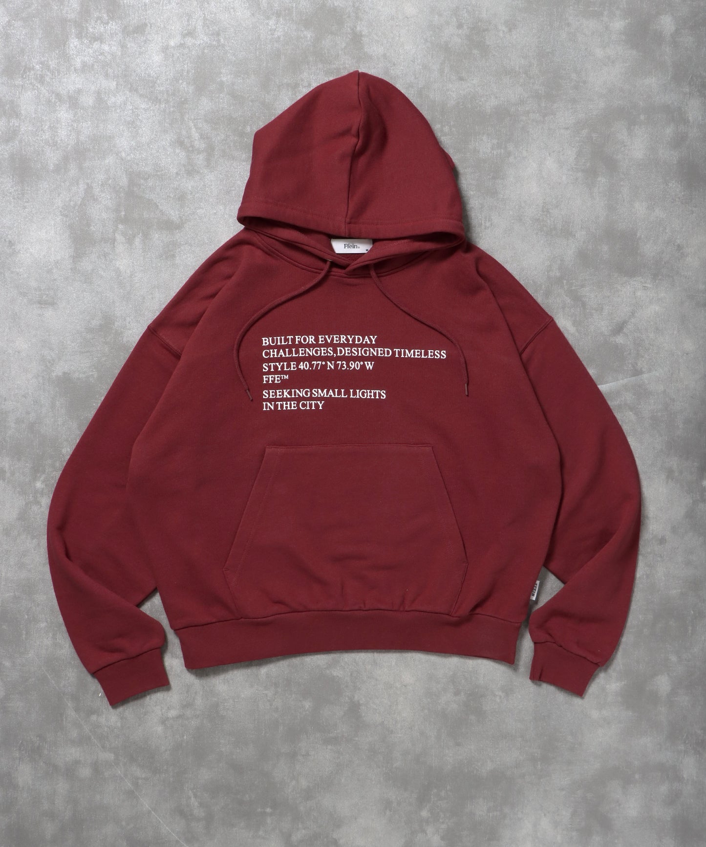 ヘビーウエイトメッセージプルパーカー / プルオーバー パーカー 裏毛 プリント フーディ ワイン