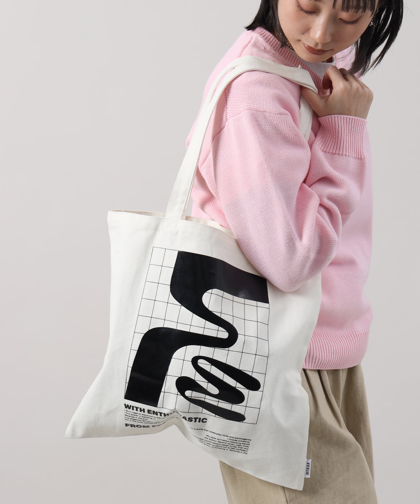 グラフィックプリントトートバッグ / 11.5オンス コットンキャンバス トート ホワイト
