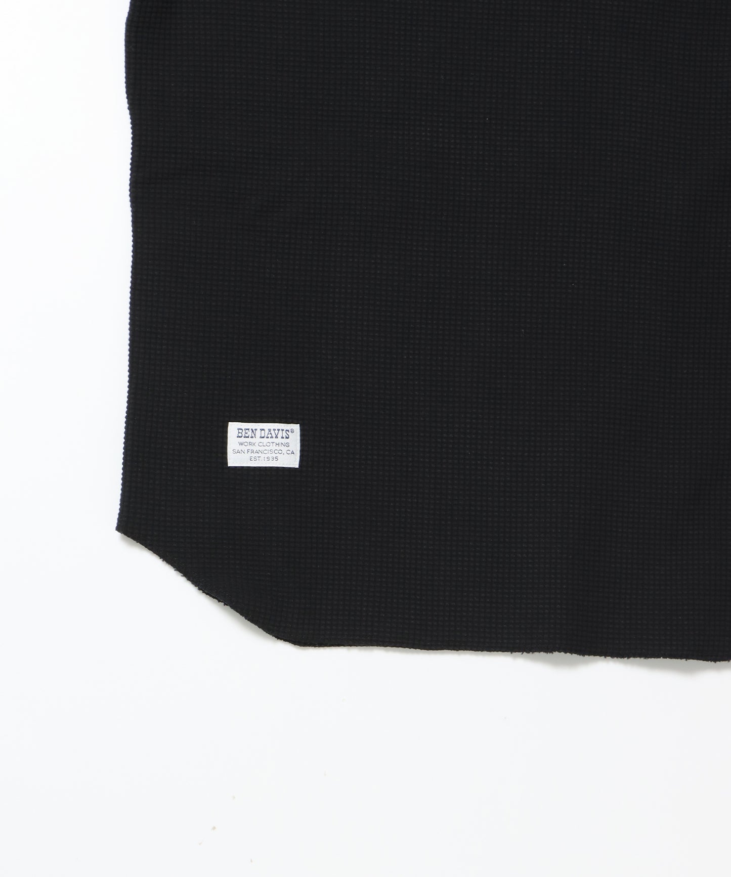 WAFFLE L/S CREW / ビッグシルエット ワッフル クルーネック 長袖 レイヤード ブラック