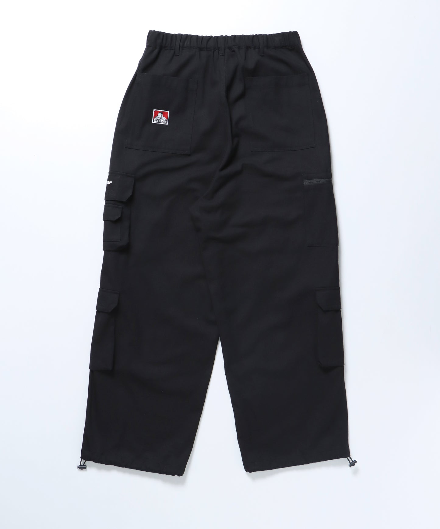 THESE DAYS TECH CARGO PANTS / ワイドテーパード 裾ドローコード ブラック