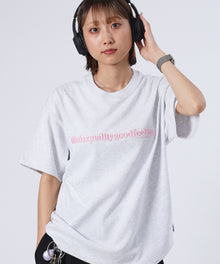 センターロゴ3D刺繍ショート丈Tシャツ / Tシャツ クルーネック 半袖 刺繍 シンプル 【短丈】 アッシュグレー