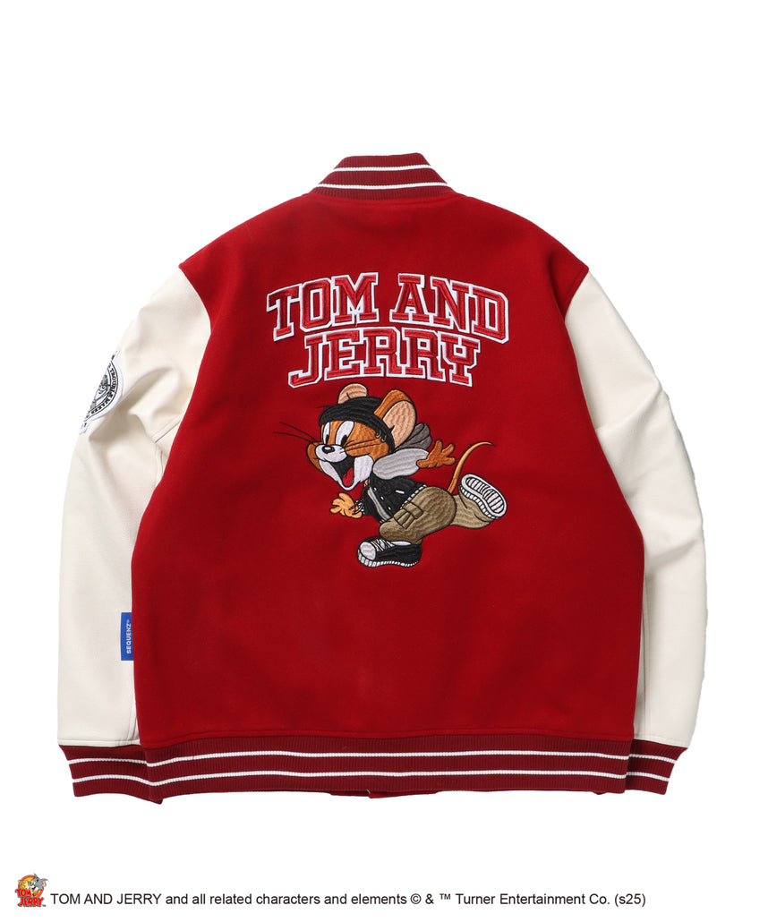 TJ 2025 STADIUM JACKET / オーバーサイズ ビッグシルエット 刺繍 アウター ジャケット レッド