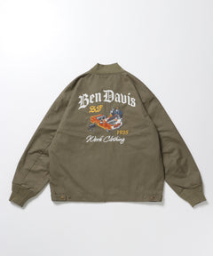 BEN DAVIS（ベンデイビス）】MECHANIC EMB RIBBED JACKET / ワーク