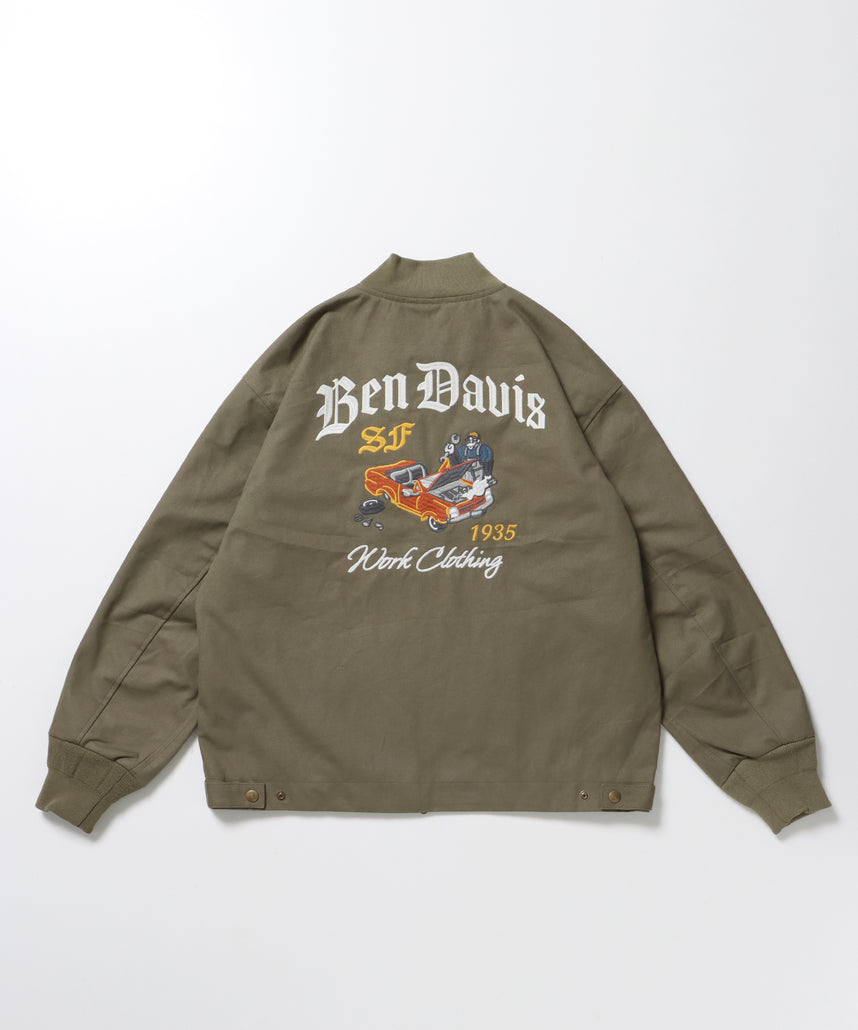BEN DAVIS（ベンデイビス）】MECHANIC EMB RIBBED JACKET / ワーク