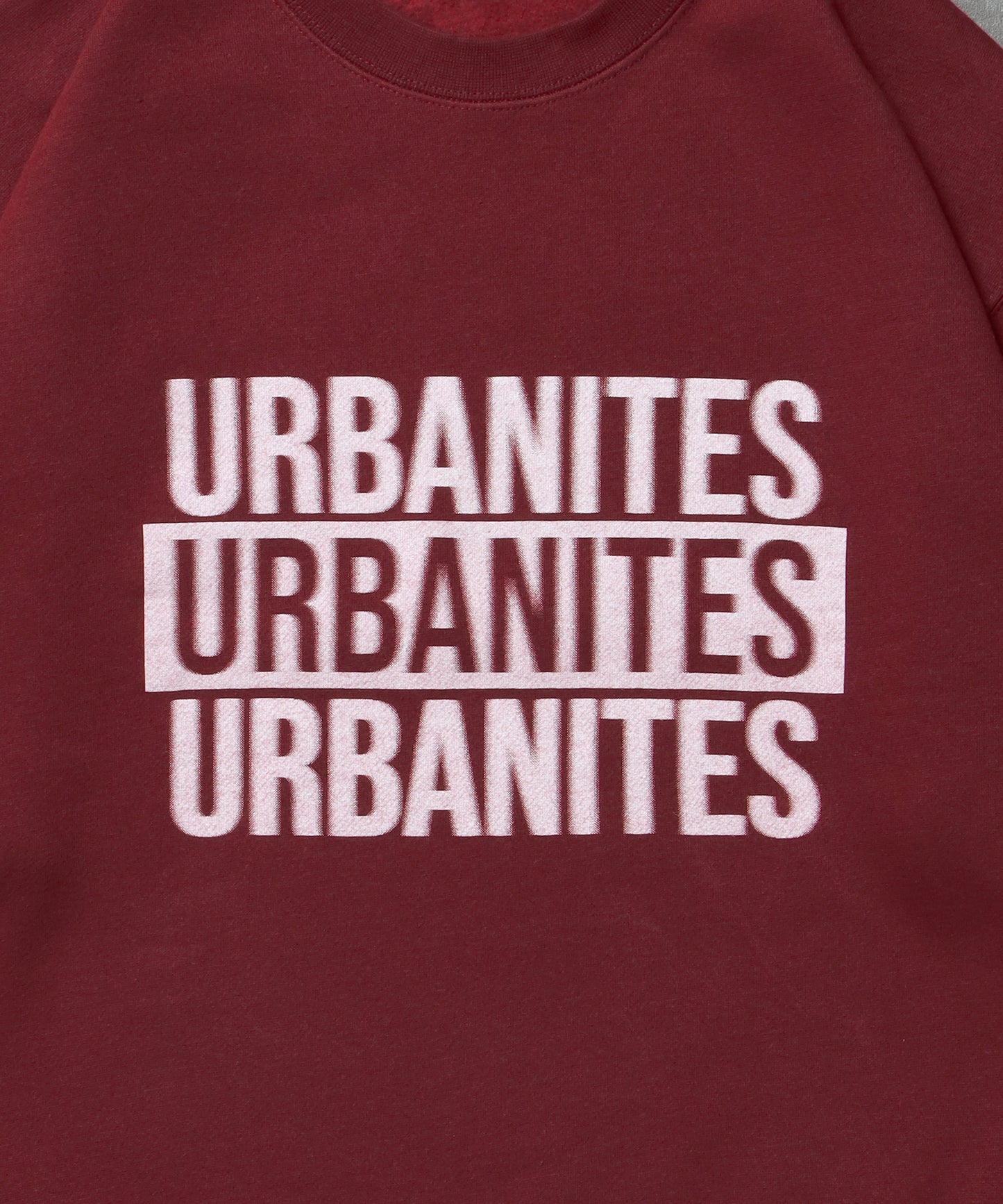 ヘビーウエイトセンターボカシロゴスウェット / 裏起毛 スウェット クルーネック ワンポイント プリント ワイン