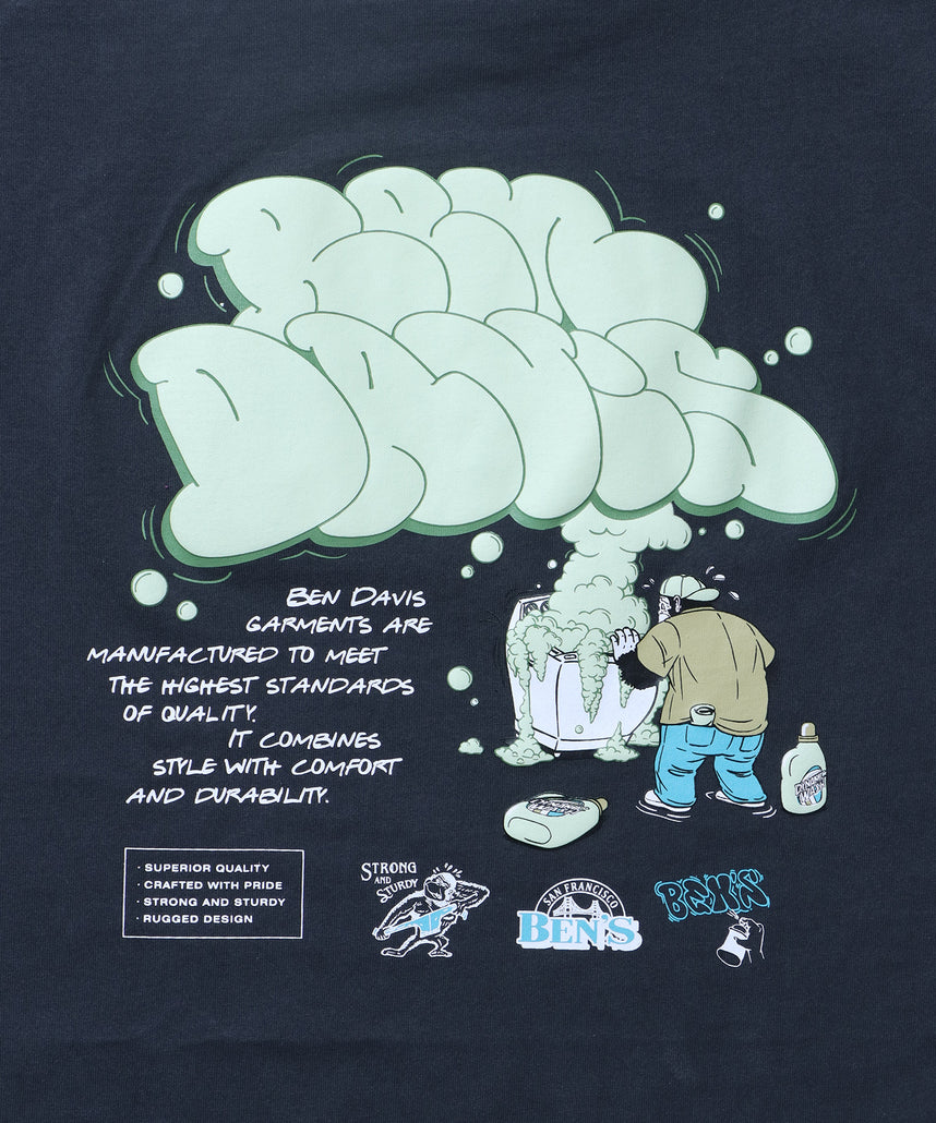 BUBBLE L/S TEE[WIDE] / ロンT 長袖 ワンポイント ワイドシルエット チャコール