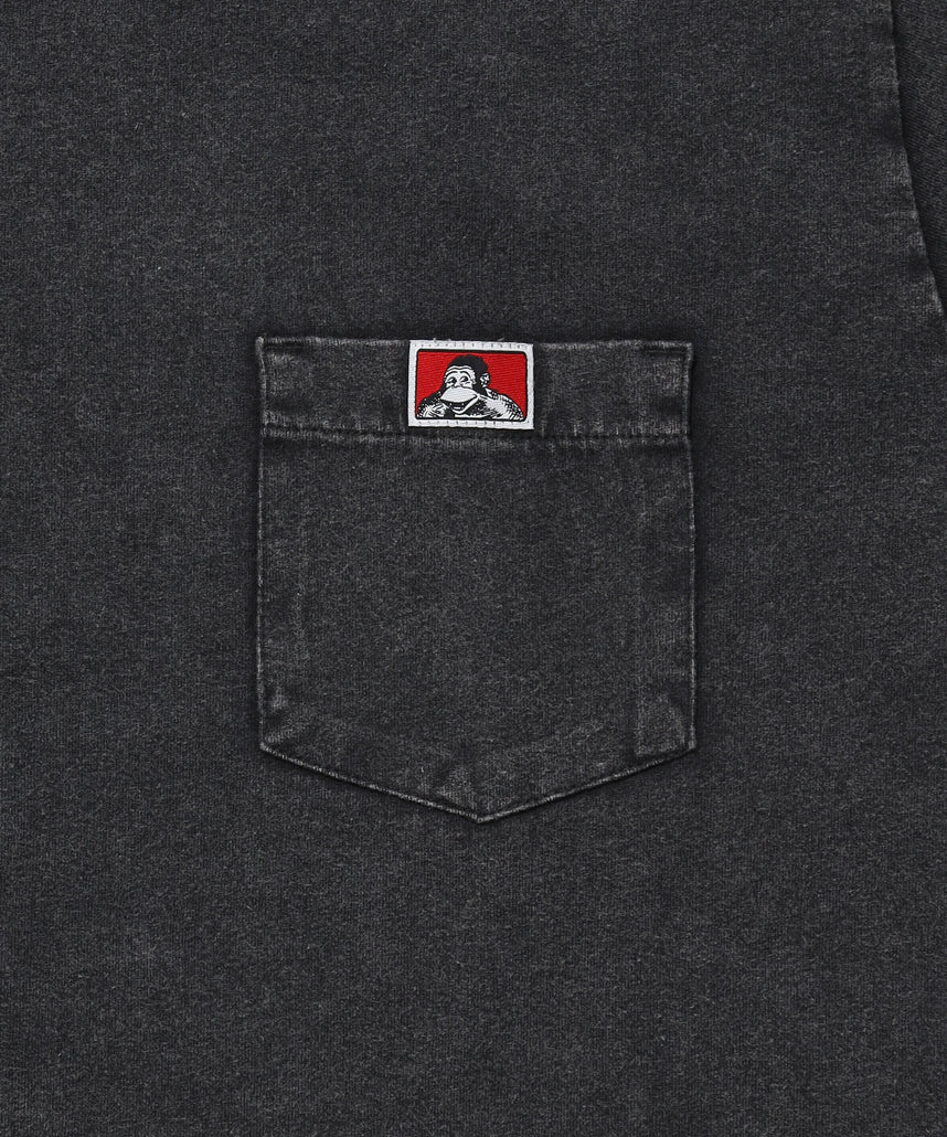 VNTG POCKET TEE / Tシャツ 半袖 クルーネック 加工 ワンポイント ユニセックス ポケット ブラック