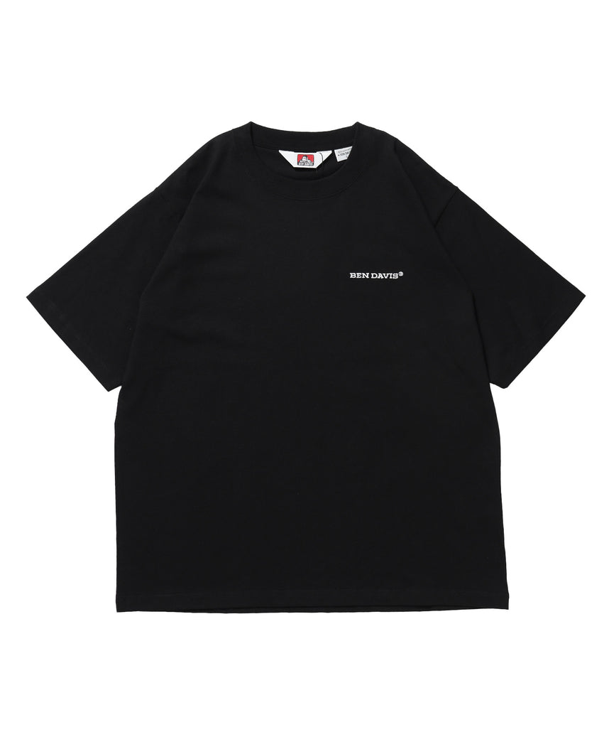 LABELS TEE / Tシャツ 半袖 クルーネック 刺繍 ワンポイント プリント ユニセックス オーバーサイズ ブラック