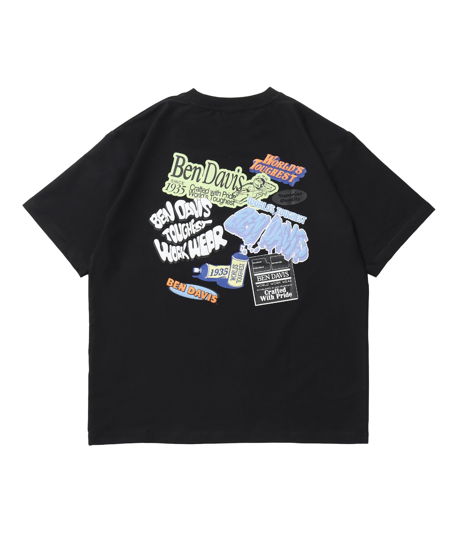 COOLER FRIDGE DOOR TEE / 半袖 接触冷感 クルーネック プリント ユニセックス オーバーサイズ ドロップショルダー ブラック