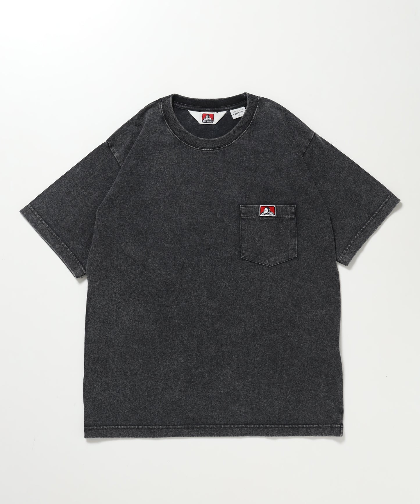 VNTG POCKET TEE / Tシャツ 半袖 クルーネック 加工 ワンポイント ユニセックス ポケット ブラック
