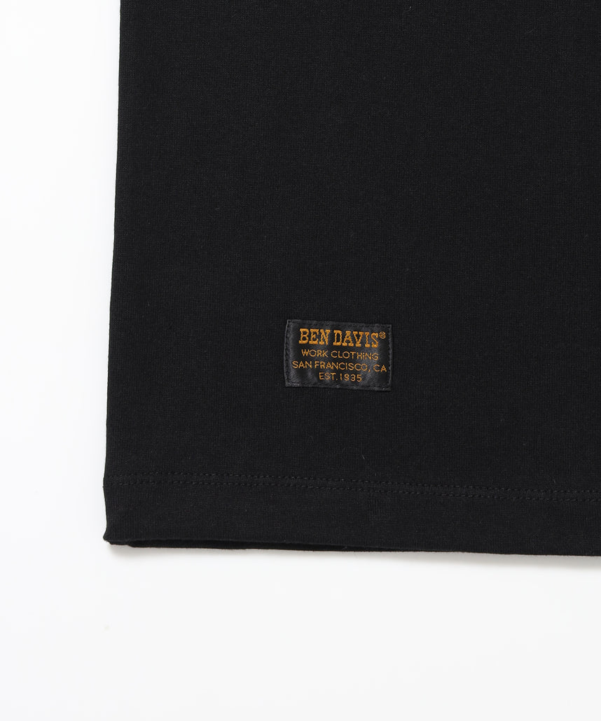 SOUVENIR EMB TEE / オーバーサイズ 半袖 クルーネック 刺繍 プリント ユニセックス ドロップショルダー ブラック