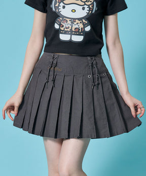 ※WEB限定 / レディースアイレットプリーツミニスカート / sqnz eyelet pleats skirt ブラウン