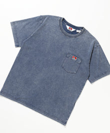 VNTG POCKET TEE / Tシャツ 半袖 クルーネック 加工 ワンポイント ユニセックス ポケット ネイビー