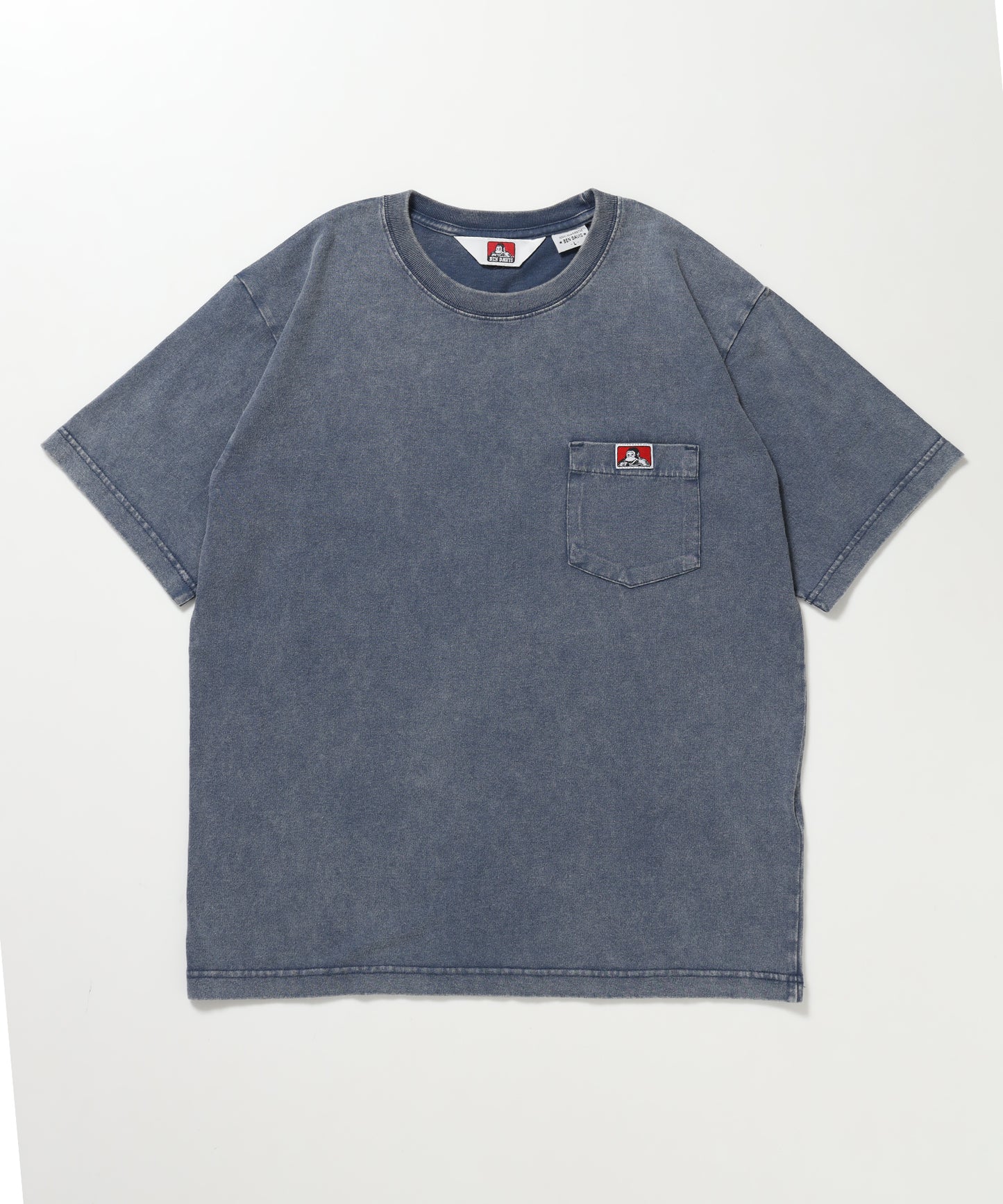 VNTG POCKET TEE / Tシャツ 半袖 クルーネック 加工 ワンポイント ユニセックス ポケット ネイビー