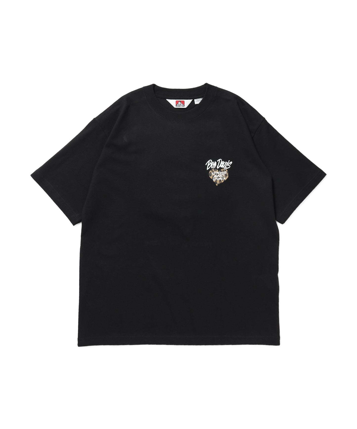 HEART CHENILLE 2 TEE / Tシャツ 半袖 クルーネック 刺繍 ワンポイント ユニセックス オーバーサイズ ブラック