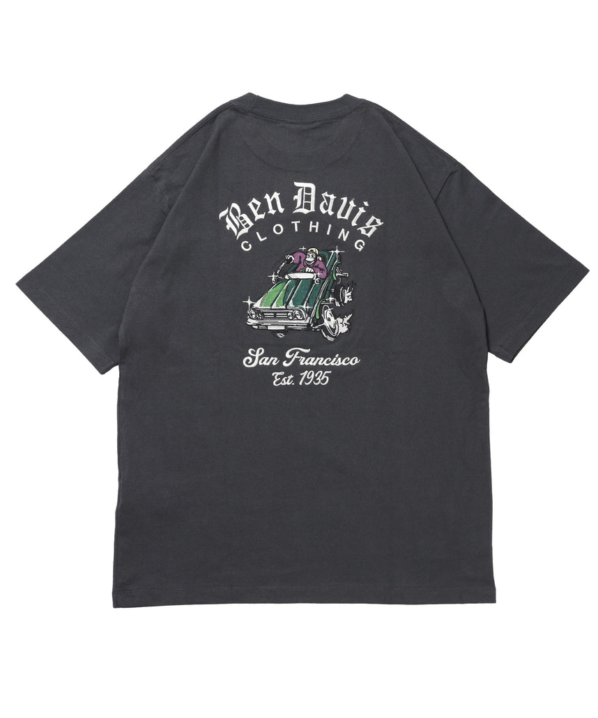LOWRIDE EMB TEE / 半袖 クルーネック 刺繍 ワンポイント ユニセックス 定番 オールシーズン チャコール